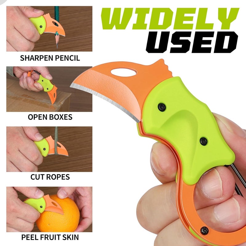 ZAVIT Small Pocket Knife for Men, EDC Outdoor Knife Gadgets, Gifts for Men Him Dad, Gifts ldea for Camping Fishing Hiking, Christmas Birthday Gift, Everyday Carry Knife, G-reen - Image 3